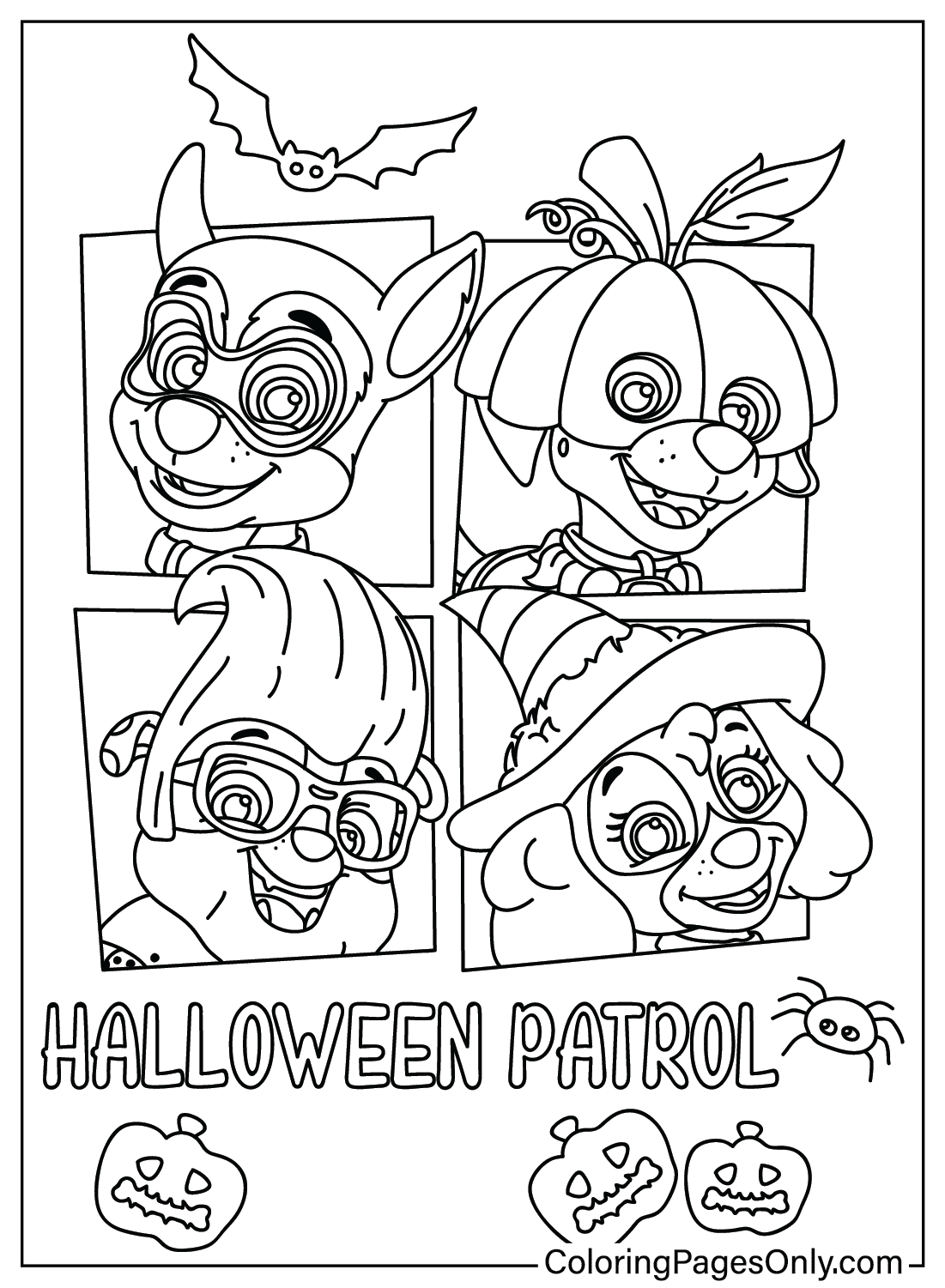 Paw Patrol Halloween Disegni da colorare da scaricare da Paw Patrol Halloween