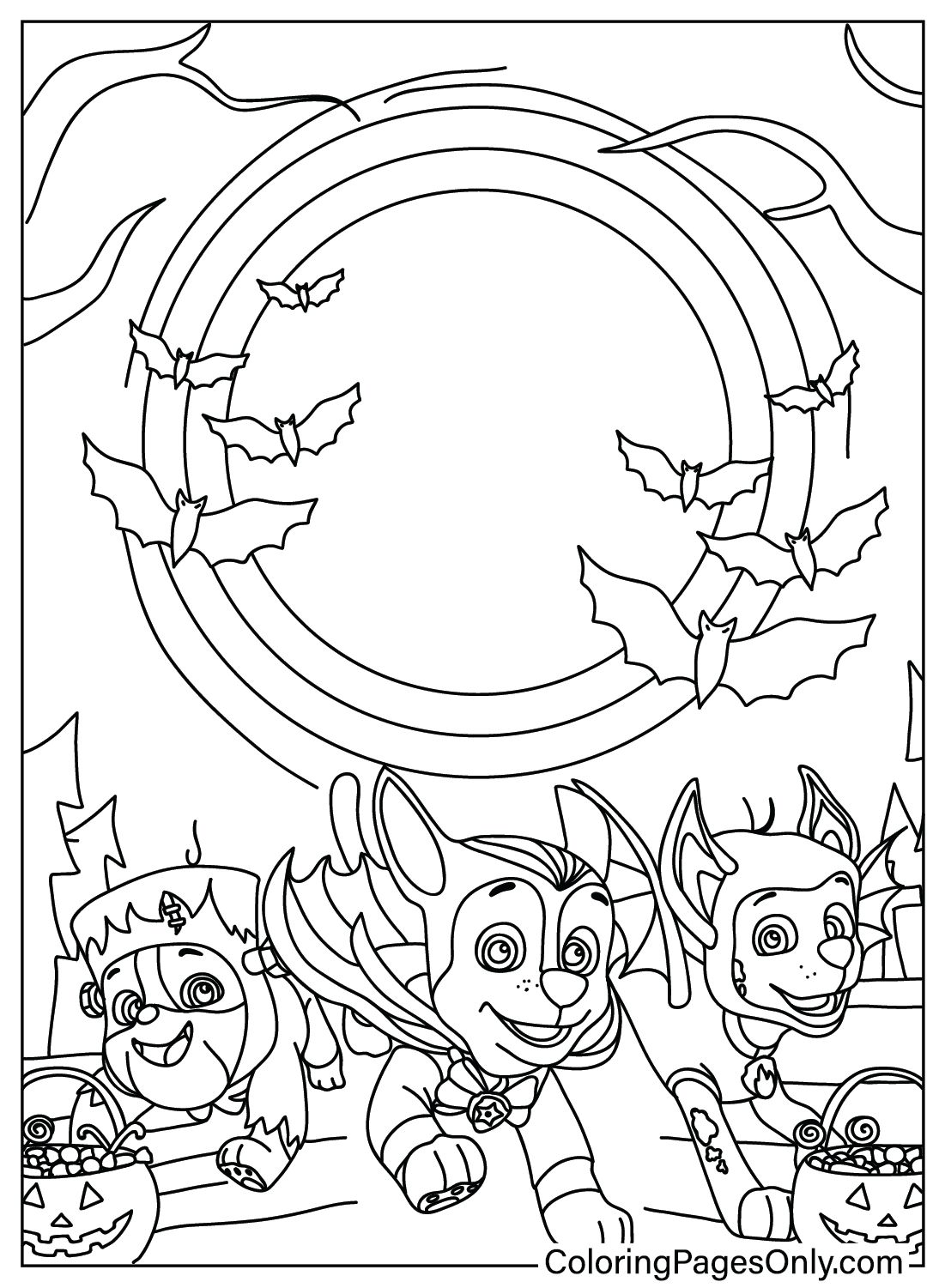 Paw Patrol Halloween to Color from Paw Patrol Halloween