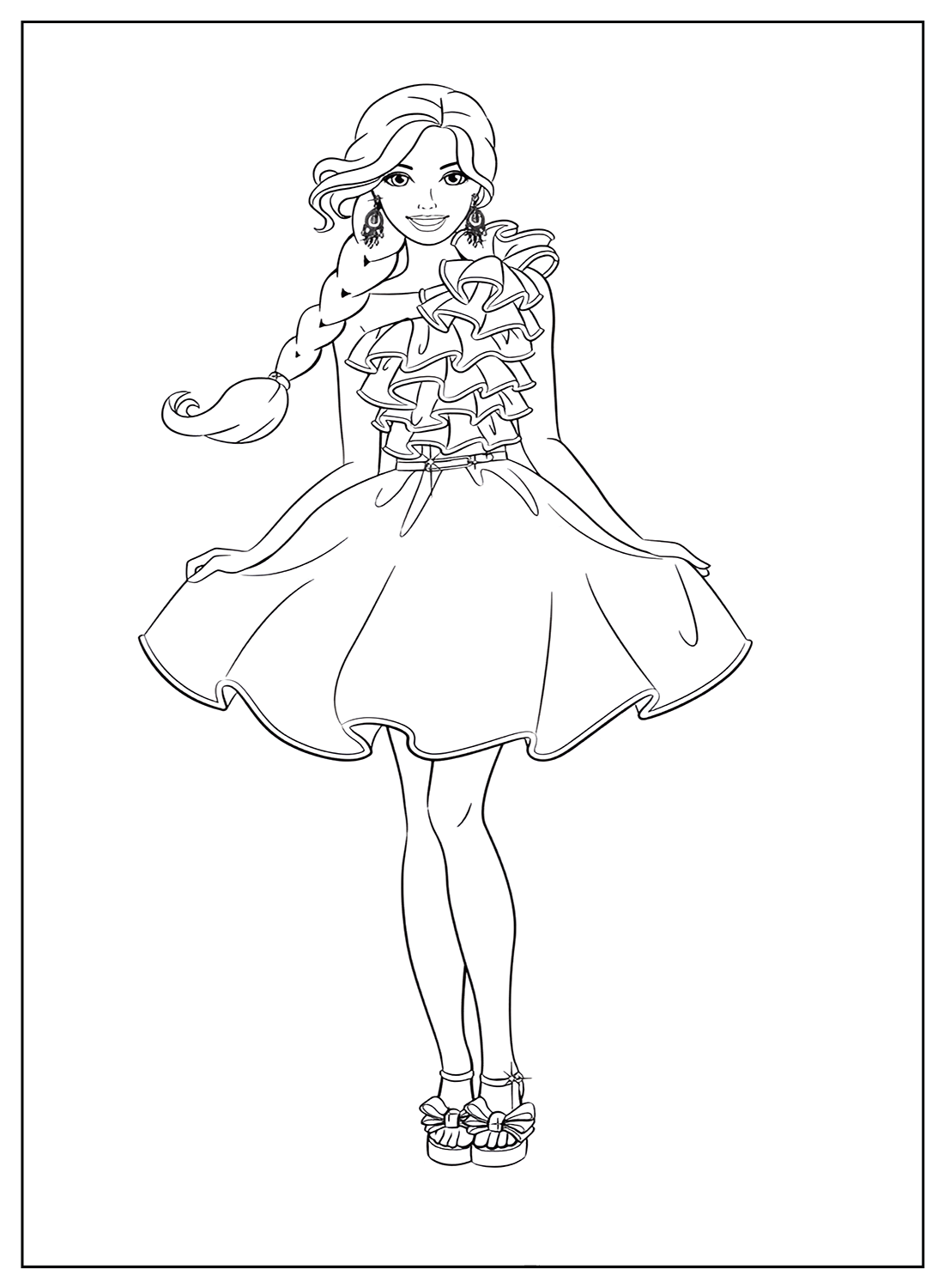 Printable Barbie Coloring Page from Barbie