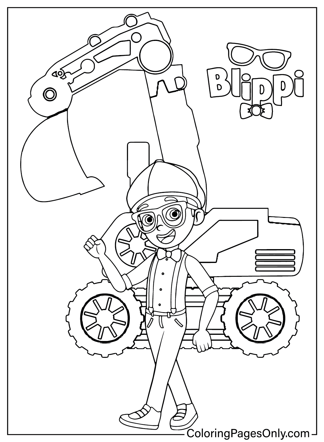 Printable Blippi Coloring Page from Blippi