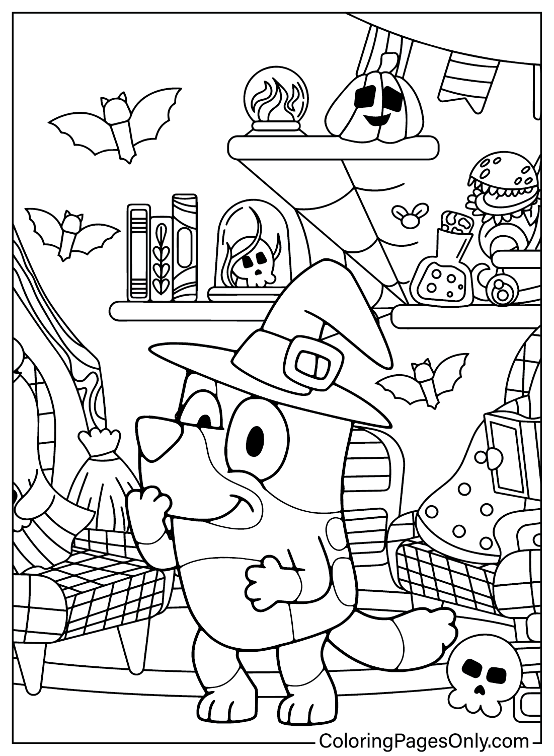 20 Bluey Halloween Coloring Pages Free Printable PDF Online Coloring