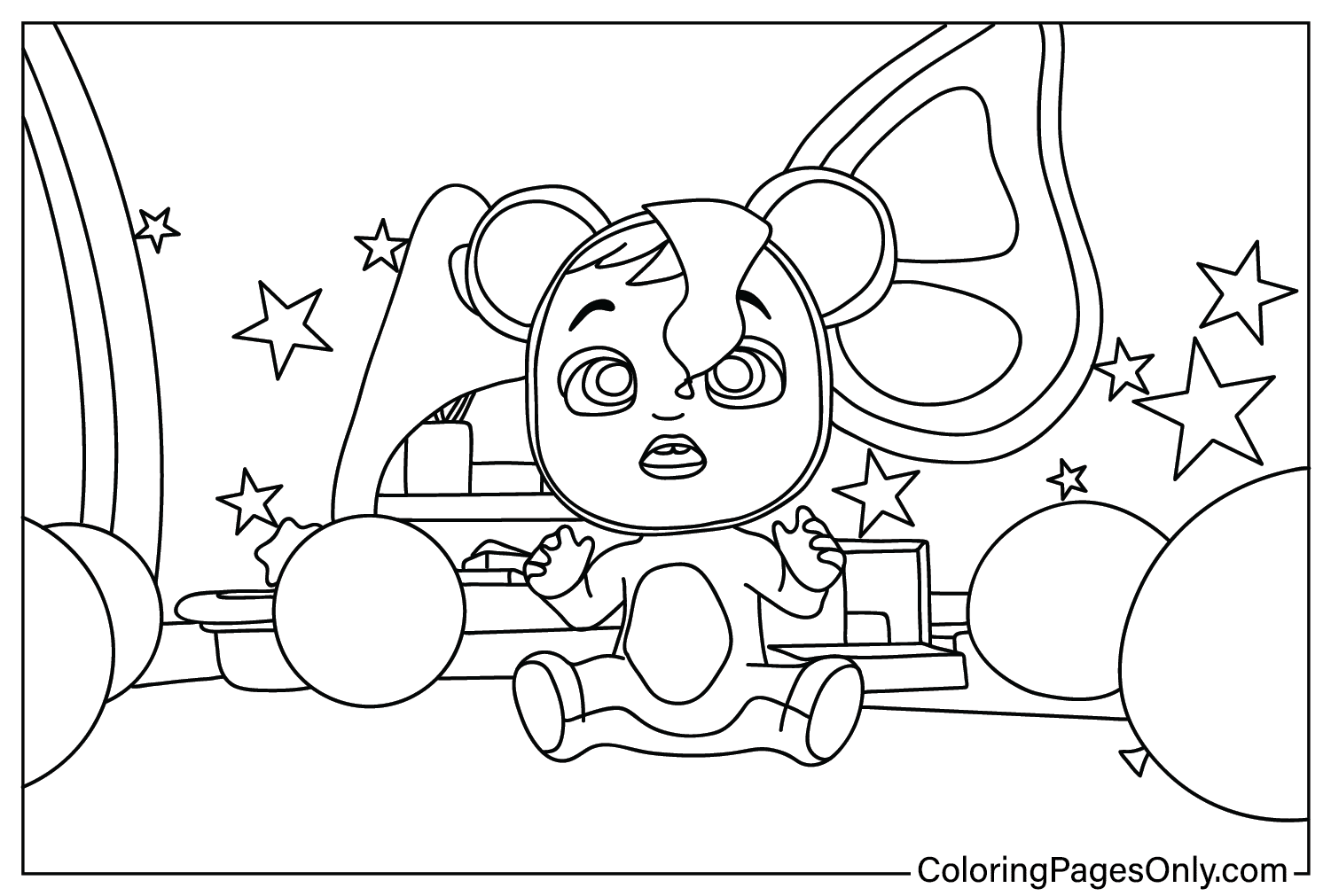 Printable Cry Babies Coloring Page from Cry Babies