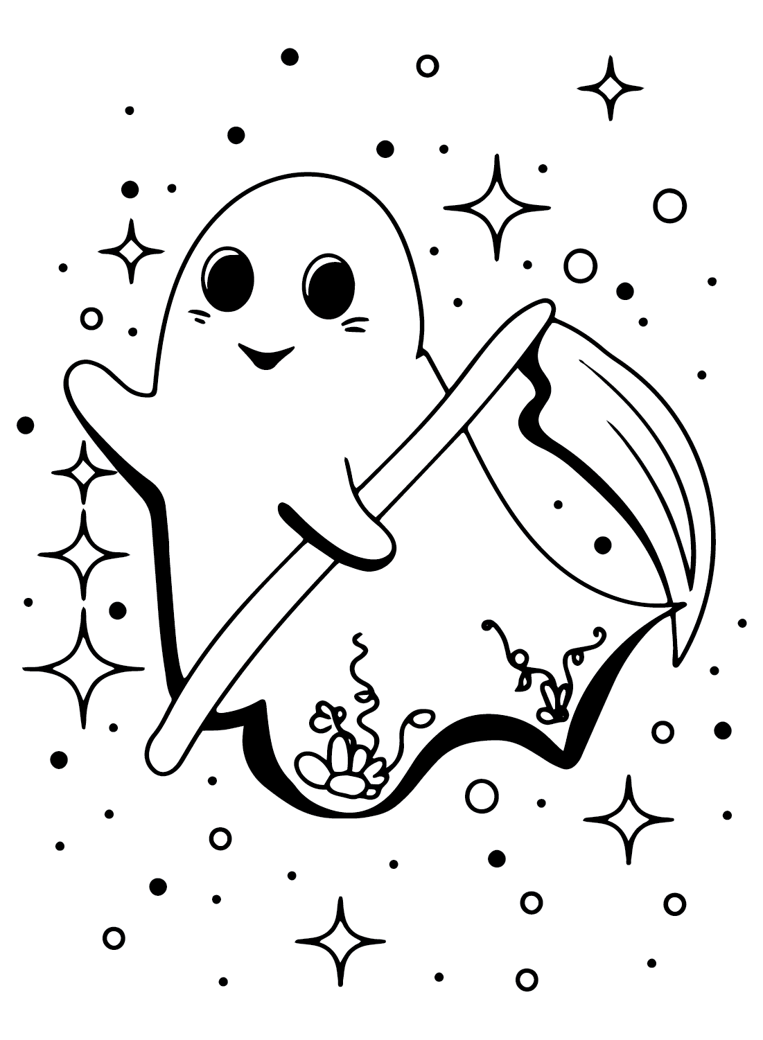 Druckbare Ghost-Malseite von Ghost