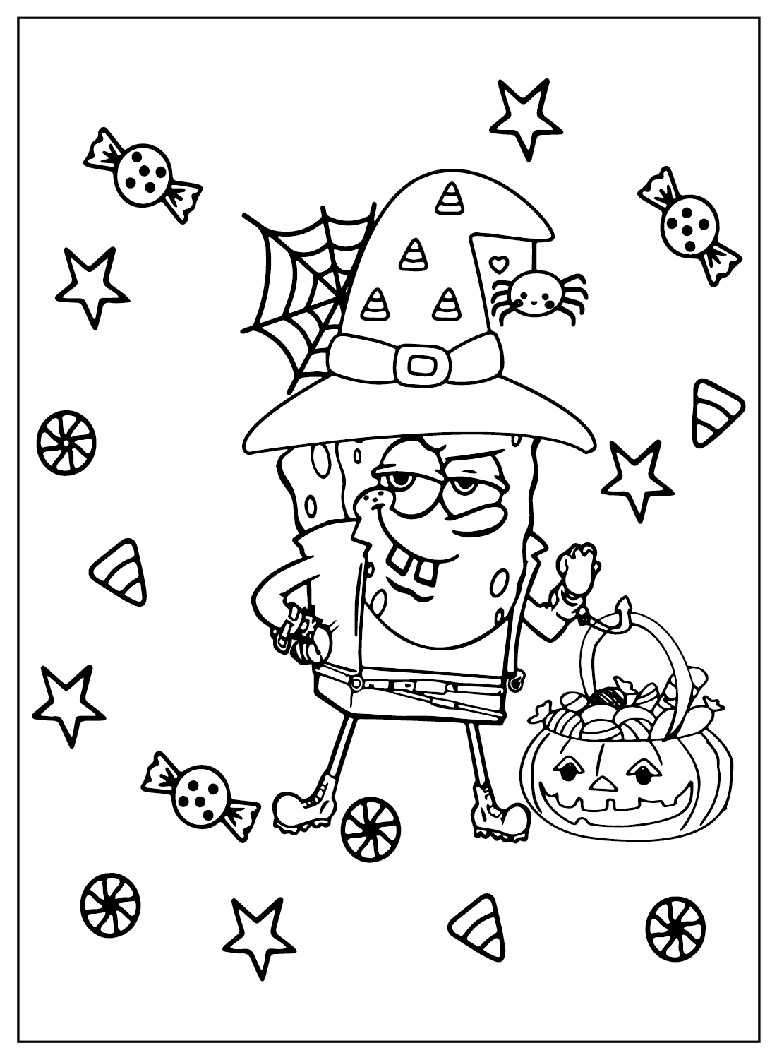 Spongebob Halloween Coloring Free Printable Coloring Pages
