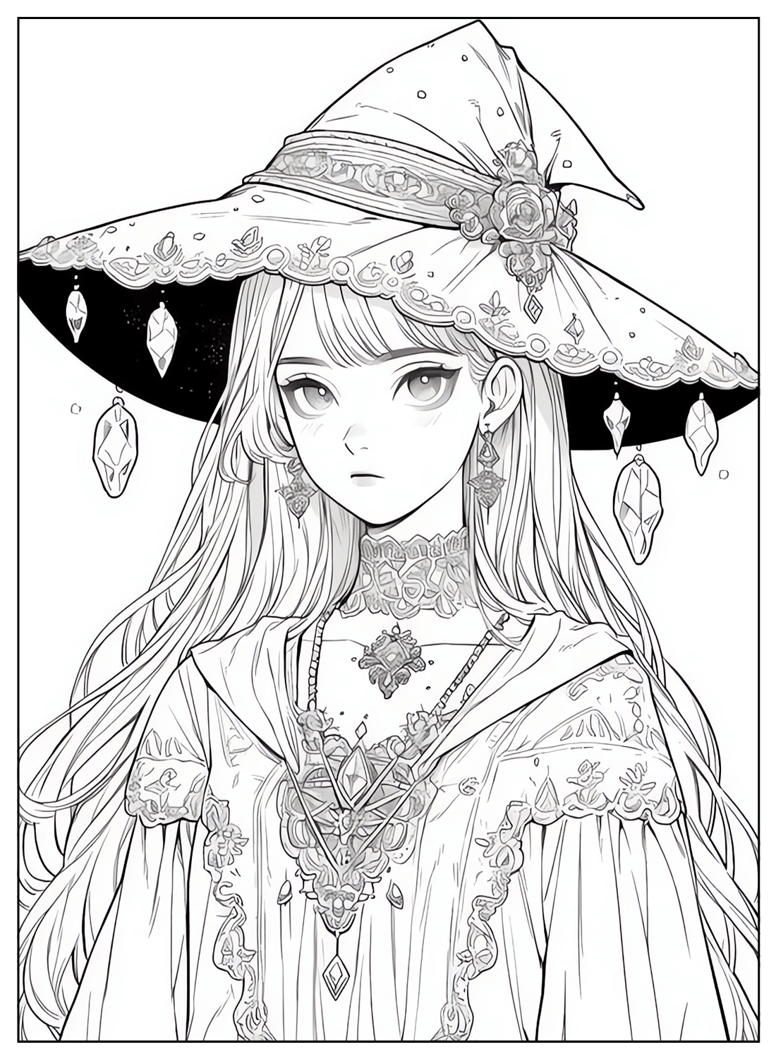 Printable Witch Hat Coloring Pages