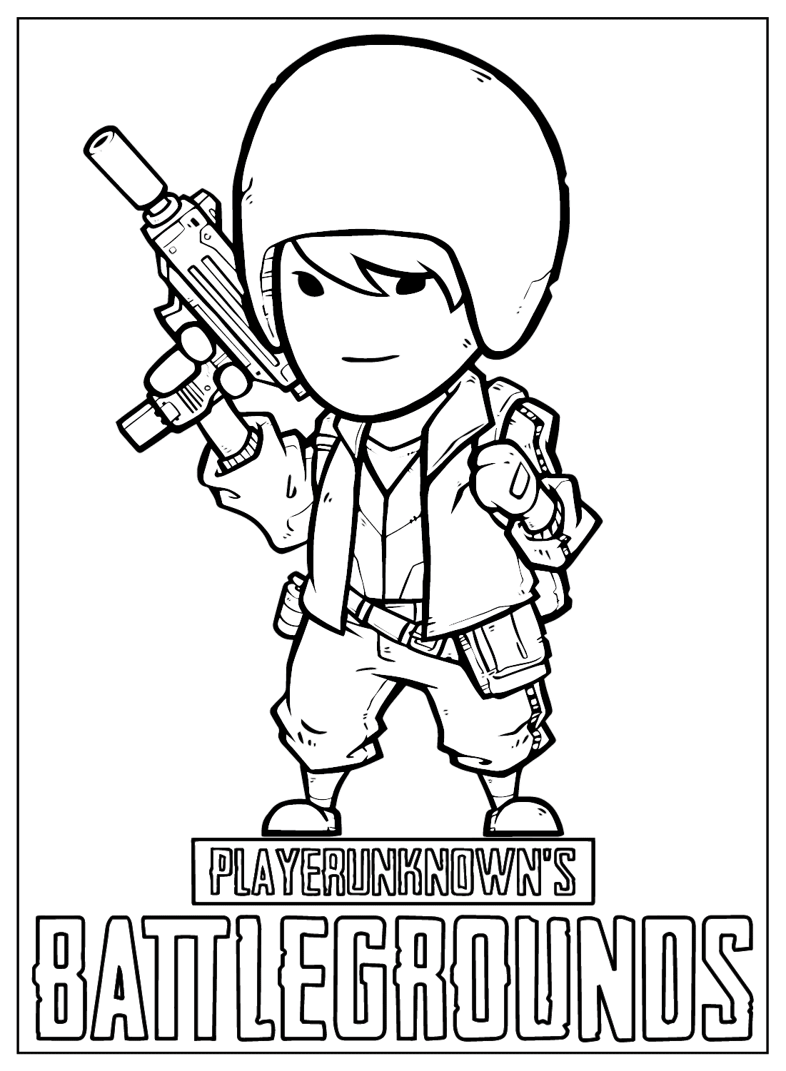 Pubg Coloring Page PNG from PUBG