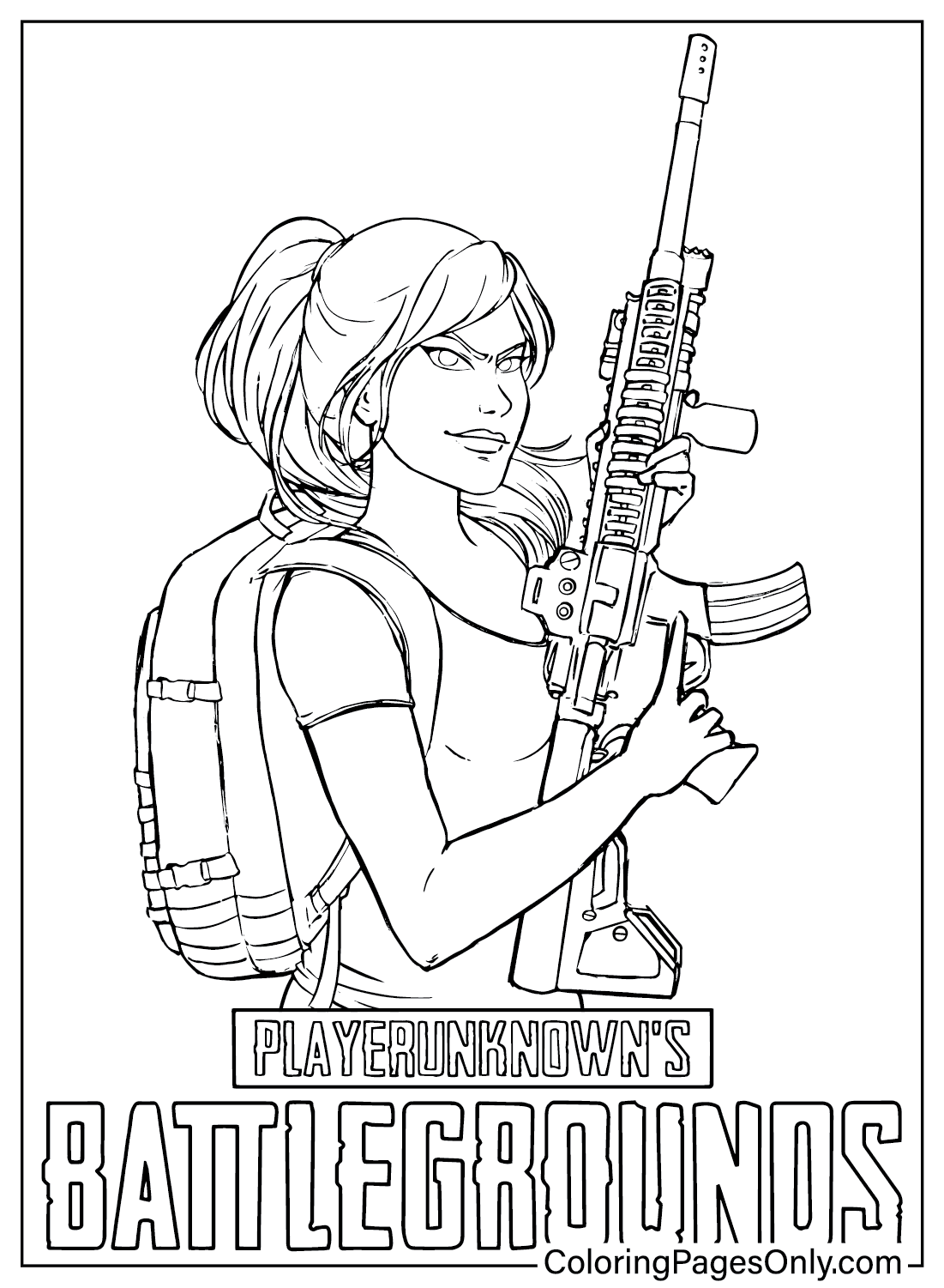 Pubg Coloring Sheet for Kids from PUBG