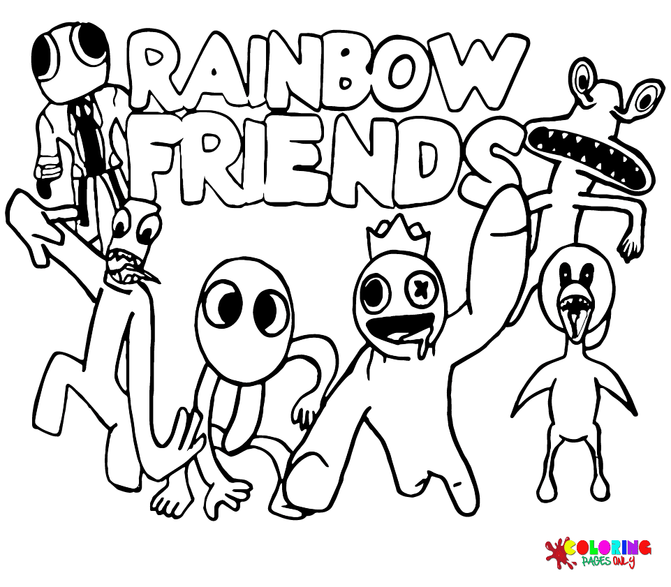 7 Desenhos de Rainbow Friends para Imprimir e Colorir