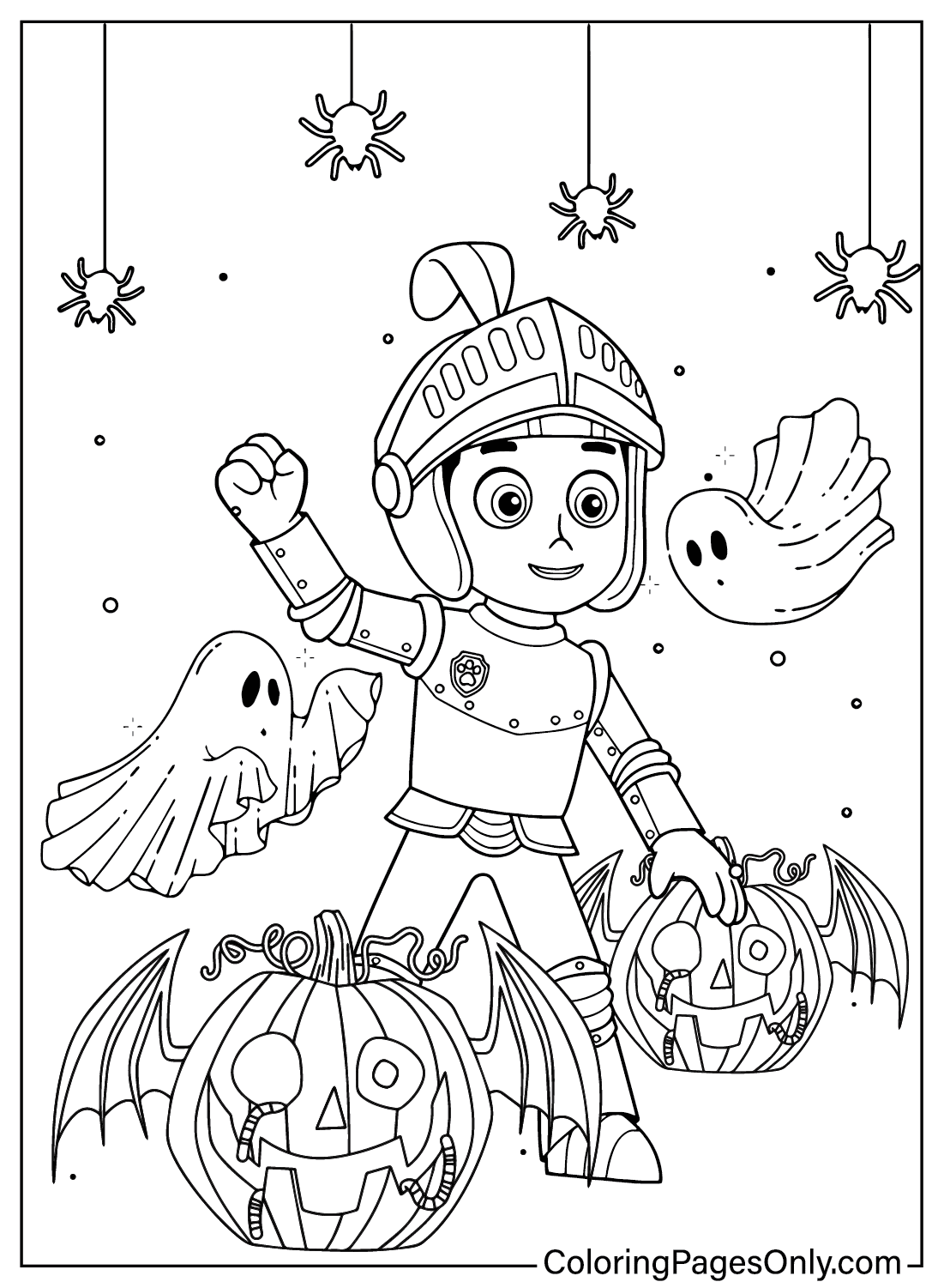Ryder Paw Patrol Halloween Color Page from Paw Patrol Halloween