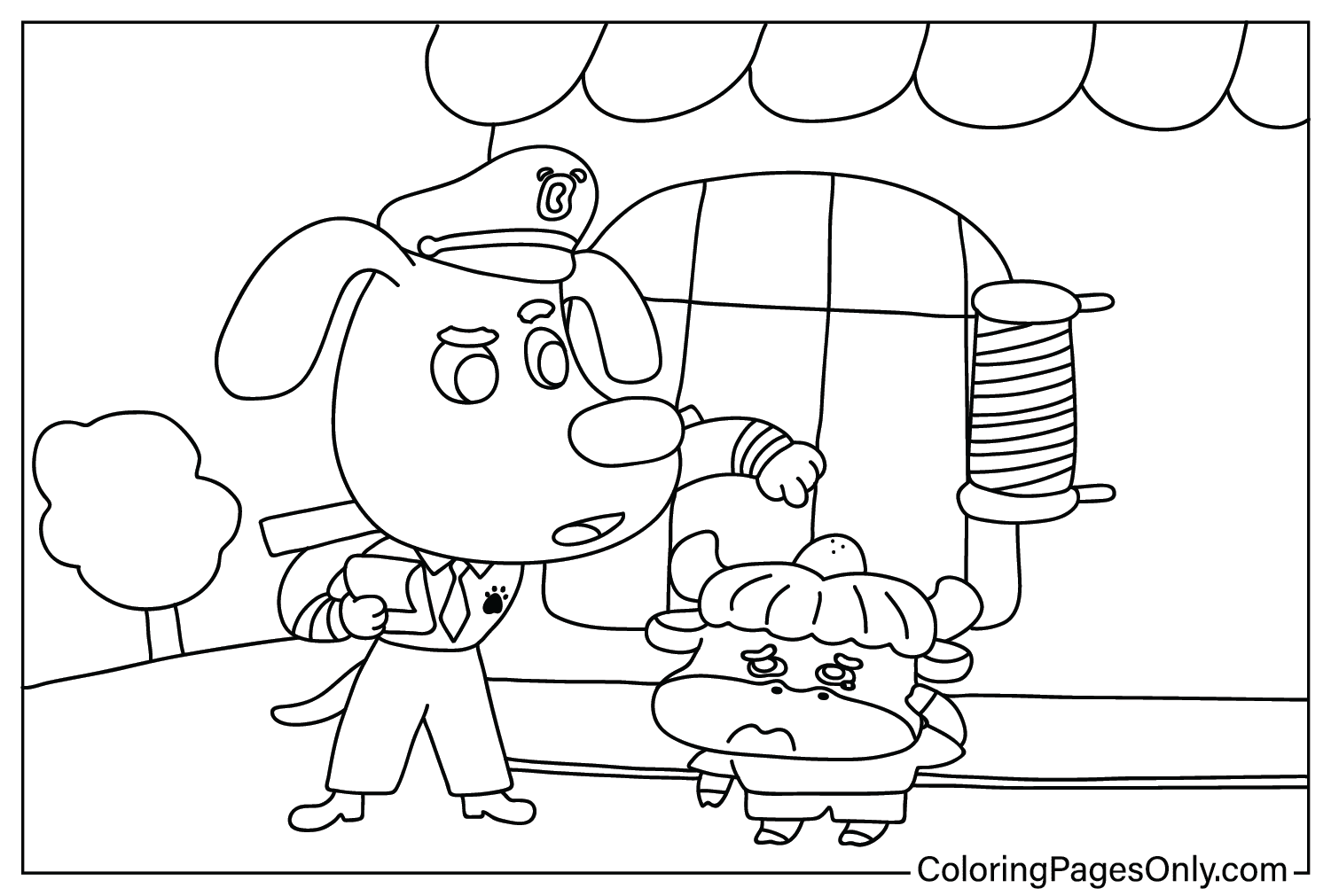 Safety Sheriff Labrador Coloring Page PNG from Safety Sheriff Labrador