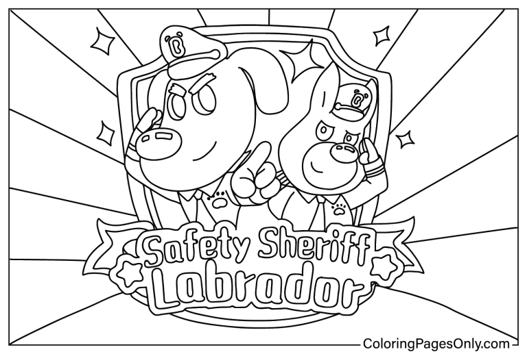 16 Safety Sheriff Labrador Coloring - Safety Sheriff Labrador Coloring Pages To For Kids 768x517