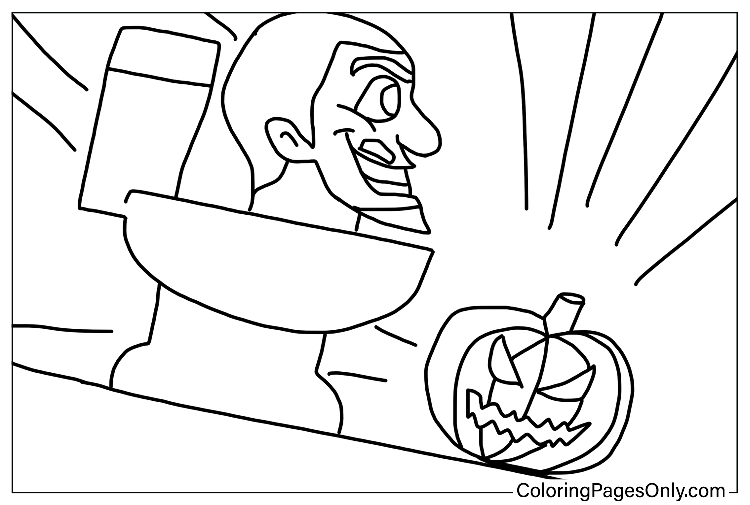 Skibidi Toilet And Pumpkin Coloring Pages