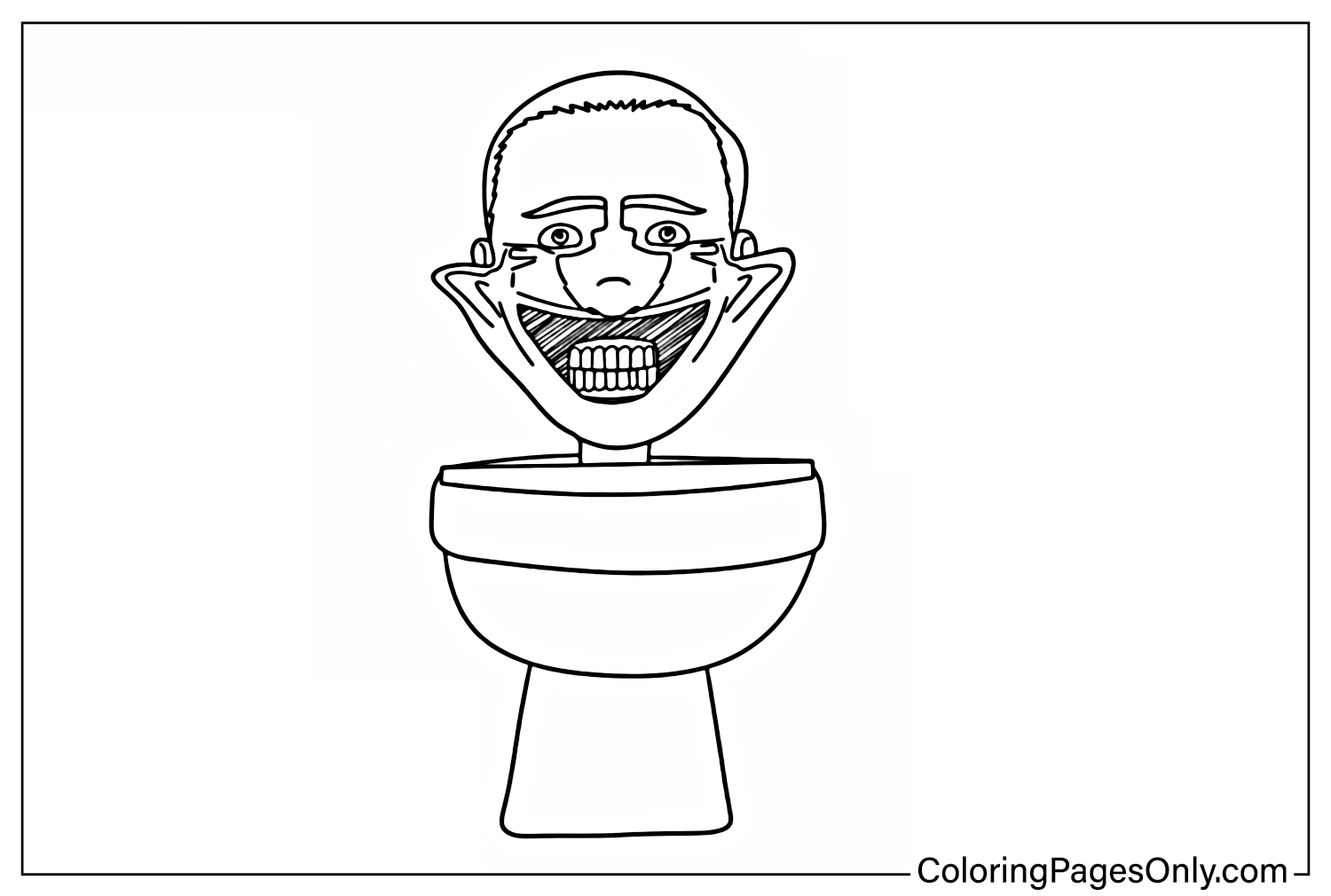 Coloriage Sourire des Toilettes Skibidi de Toilettes Skibidi