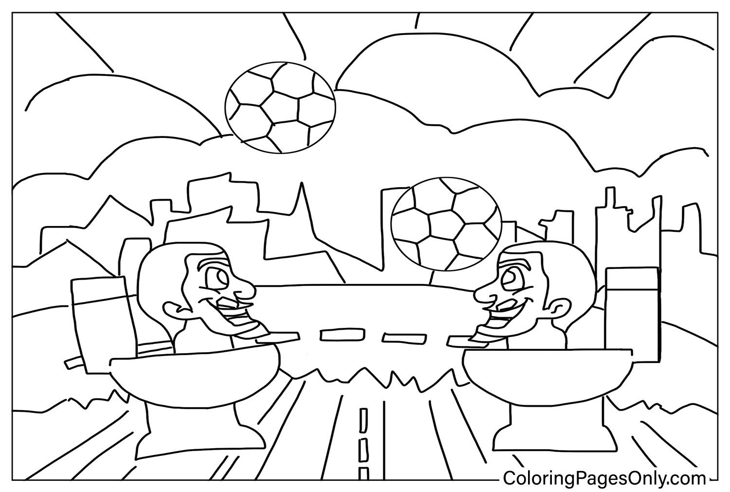 Skibidi Toilet Soccer Coloring Pages from Skibidi Toilet