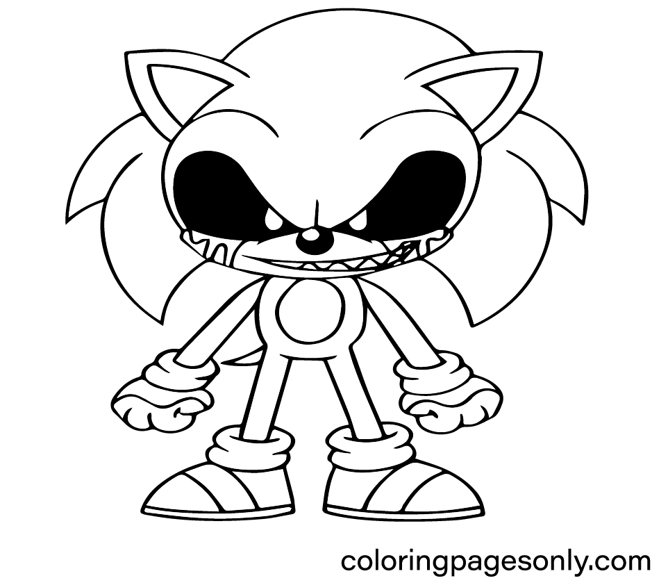 Desenhos de Sonic.Exe para colorir - Novas imagens para impressão