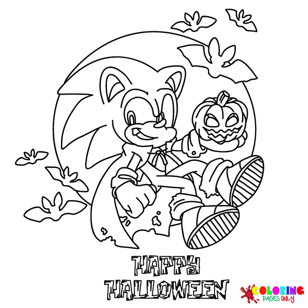 Sonic Halloween kleurplaten