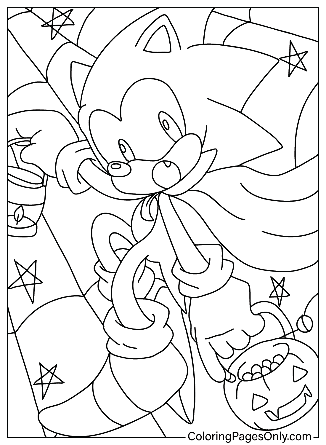 Página para colorear de Sonic Halloween gratis de Sonic Halloween