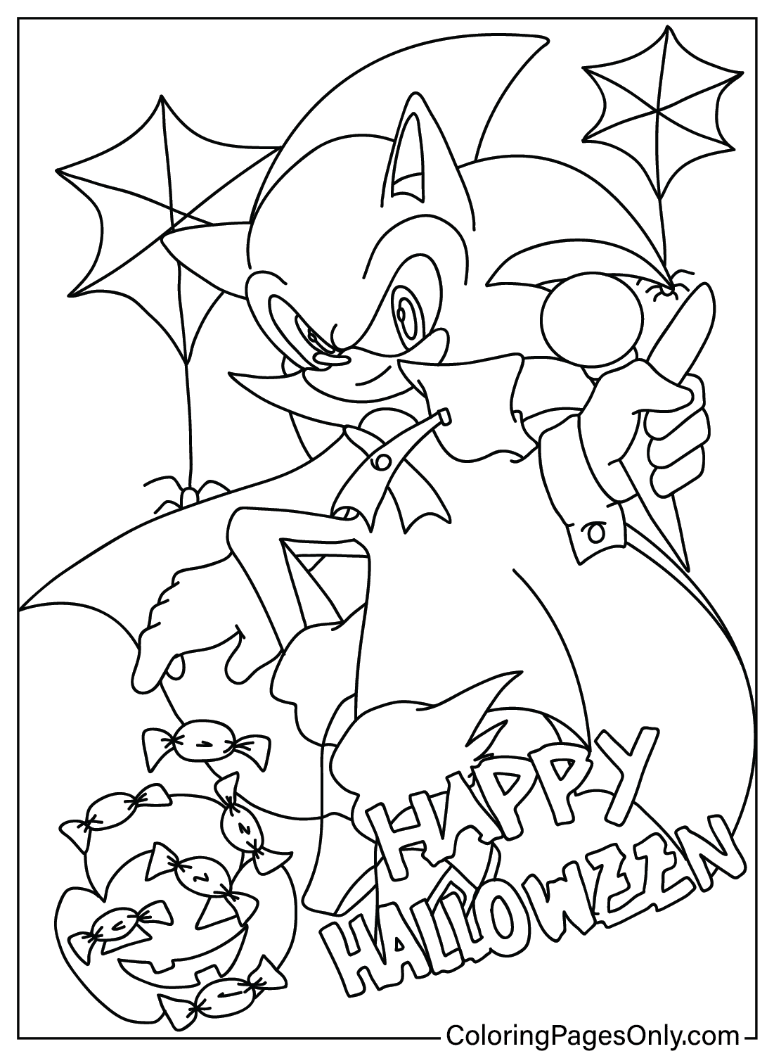 Dibujos para colorear de Sonic Halloween para imprimir desde Sonic Halloween