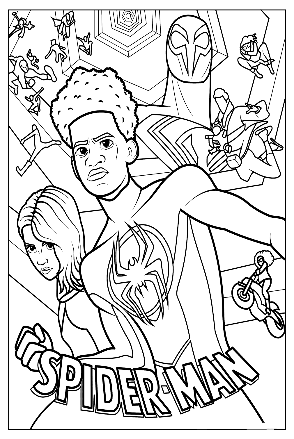 Spider-man Across The Spider Coloring Sheet