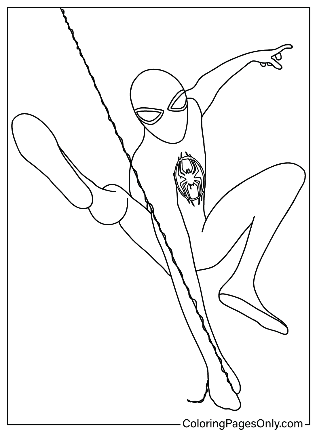 Раскраски Человек-паук через паука для детей из мультфильма «Человек-паук: Через паука»
