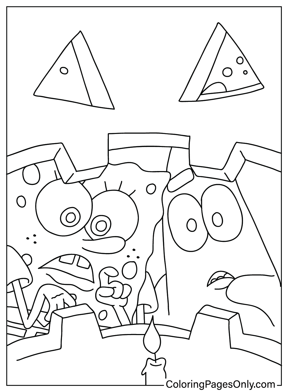 Раскраска Губка Боб Хэллоуин для взрослых из мультфильма «Губка Боб Хэллоуин»
