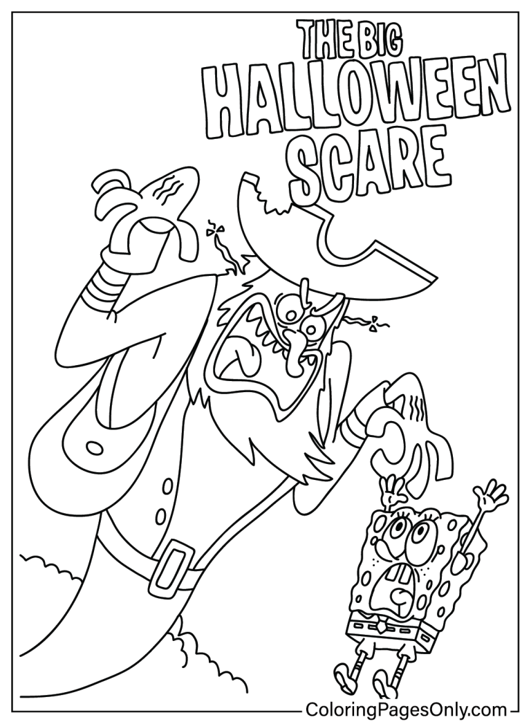 22 Free Printable Spongebob Halloween Coloring Pages