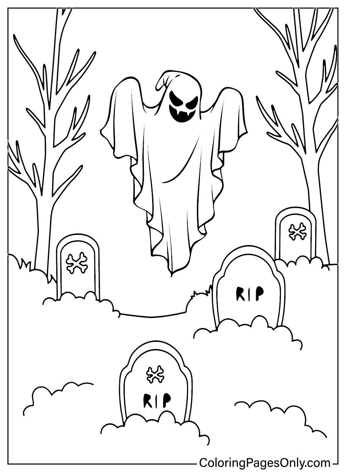 Spooktaculaire Halloween kleurplaat voor volwassenen van Spooktaculaire Halloween