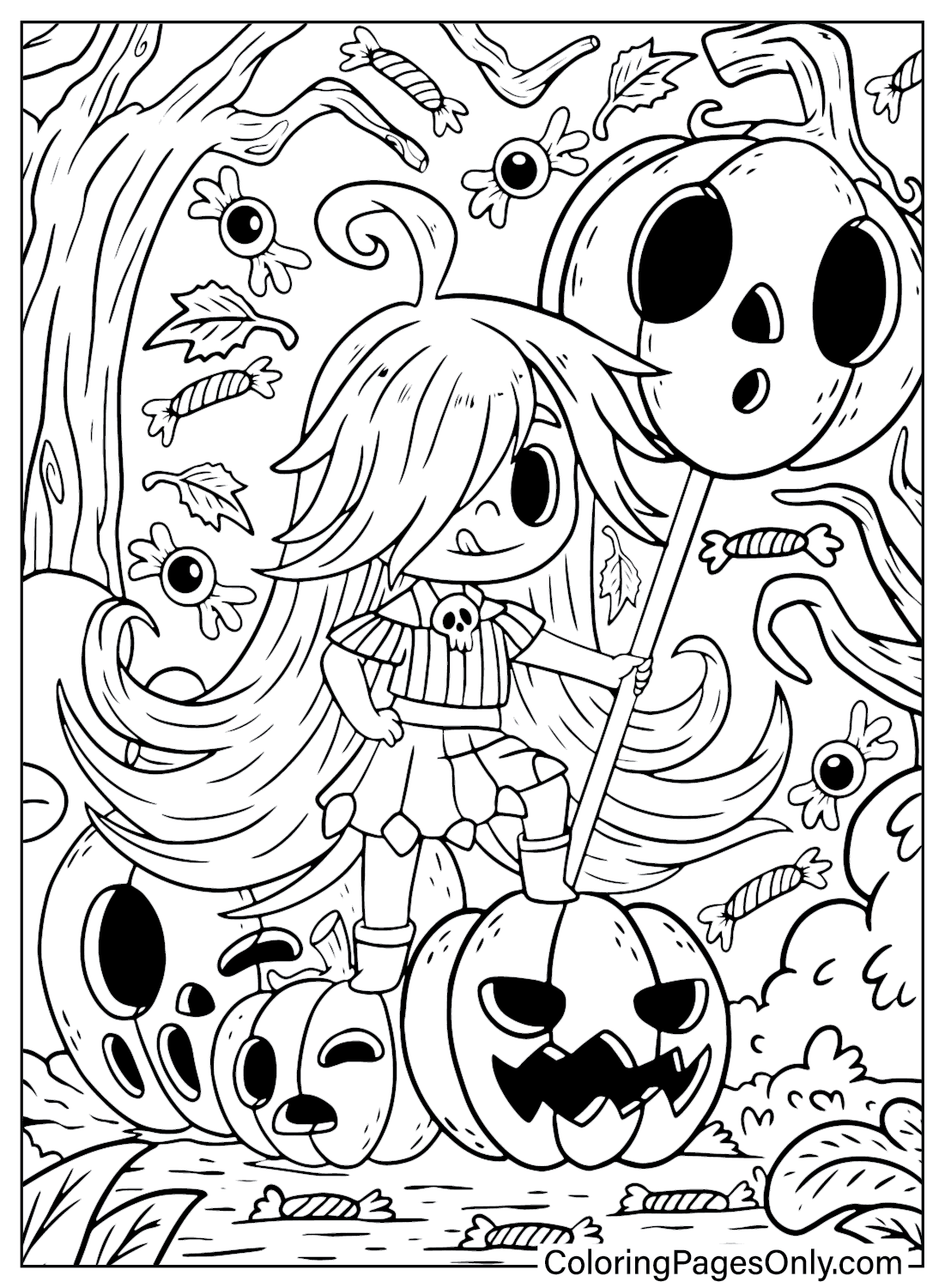 Hoja para colorear de Halloween Spooktacular para niños de Spooktacular Halloween