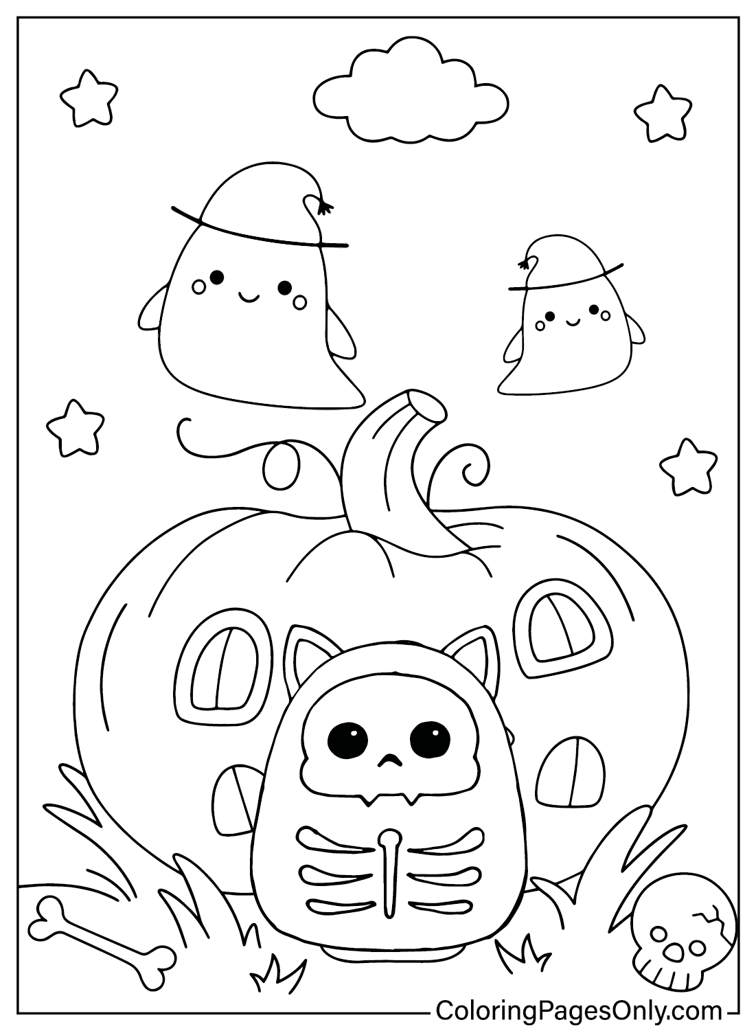 Squishmallow Halloween Coloring Page Free from Squishmallow Halloween