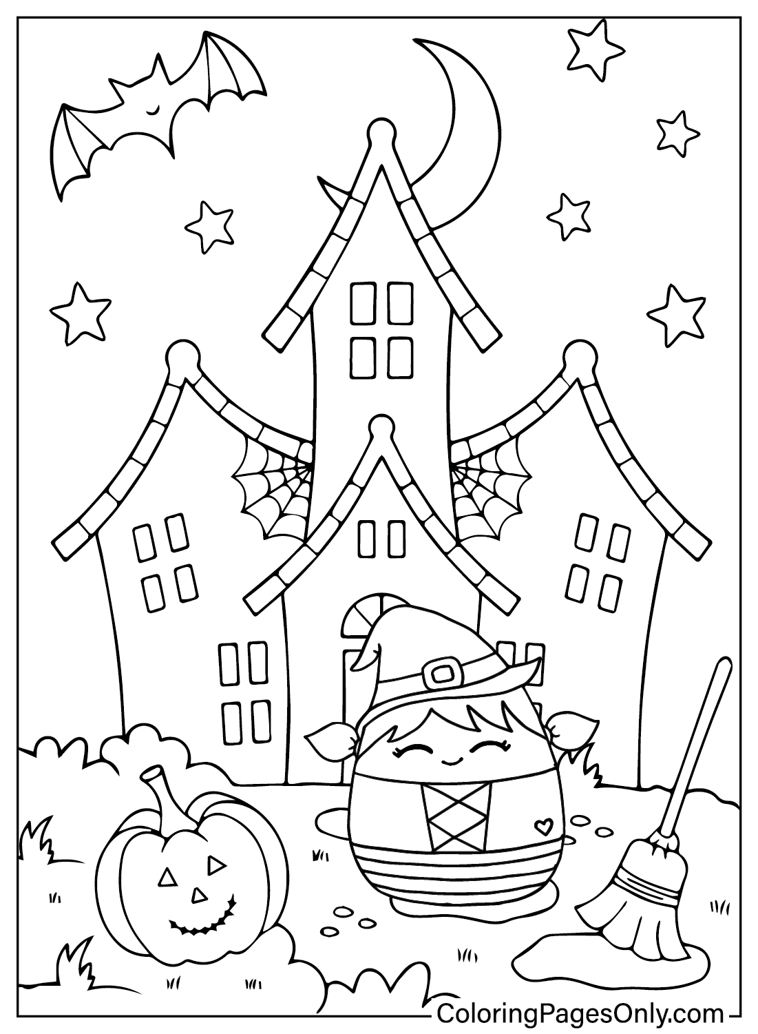 Squishmallow Halloween Coloring Page PDF from Squishmallow Halloween