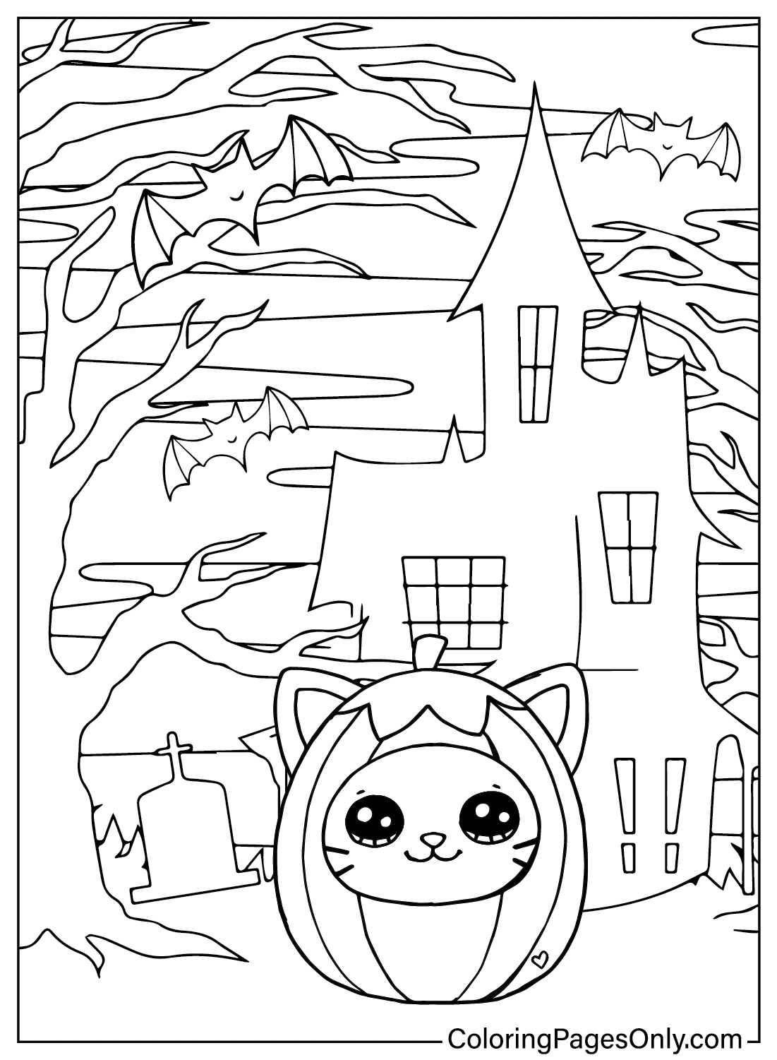 Squishmallow Halloween Picture to Color from Squishmallow Halloween