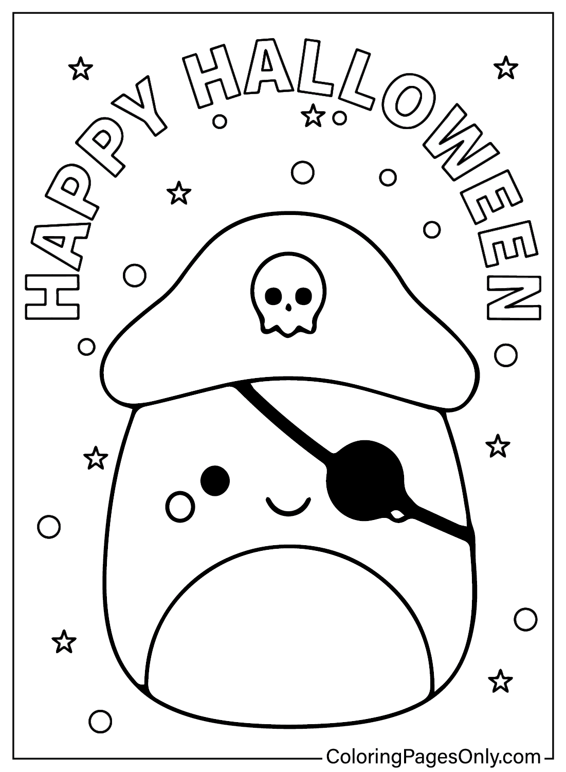 Squishmallow Happy Halloween Coloring Page from Squishmallow Halloween
