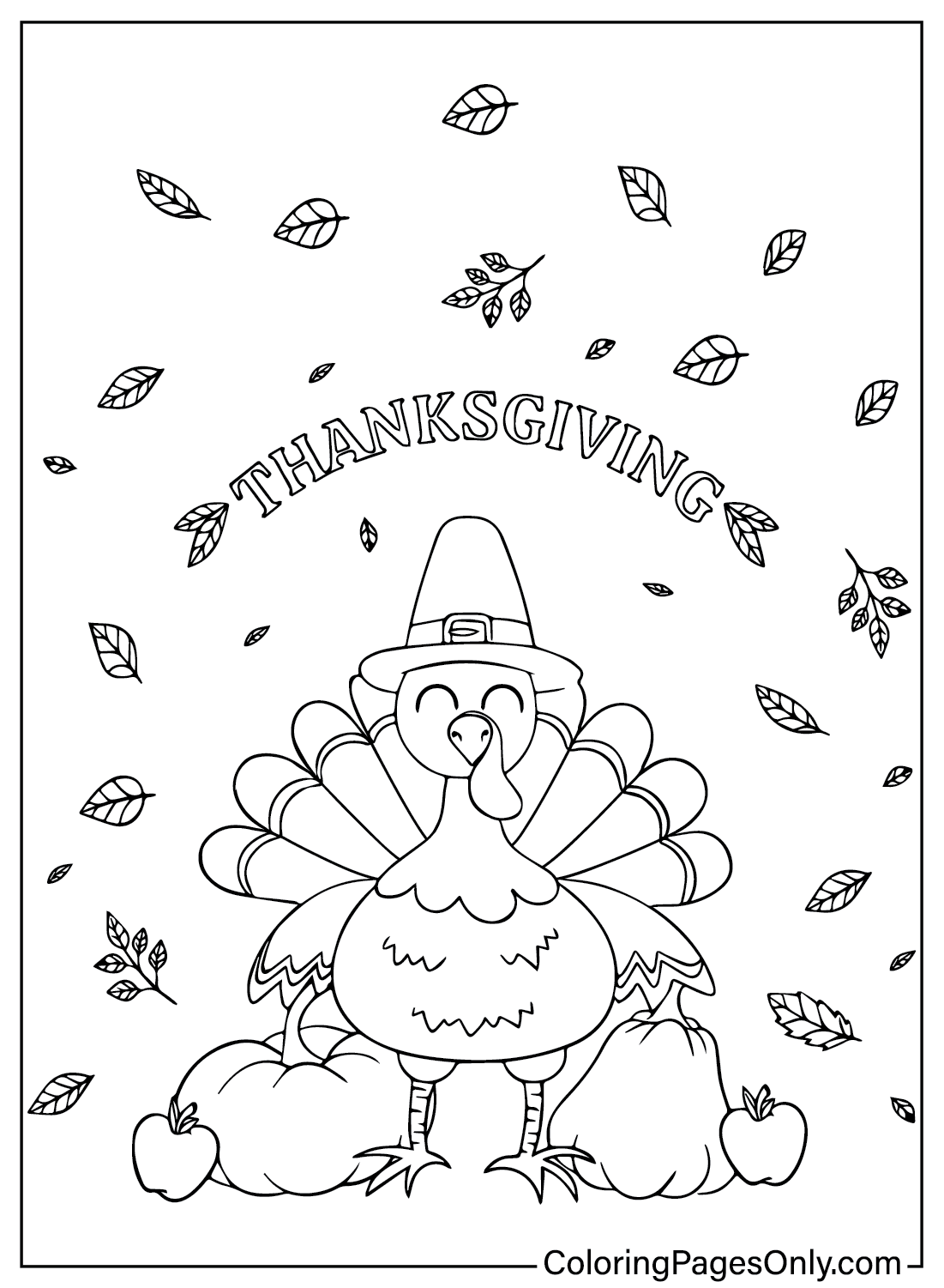 Раскраска Турция на День Благодарения