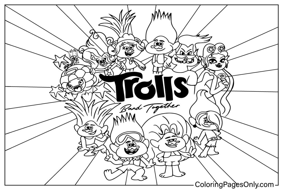 20 Free Printable Trolls Band Together Coloring Pages