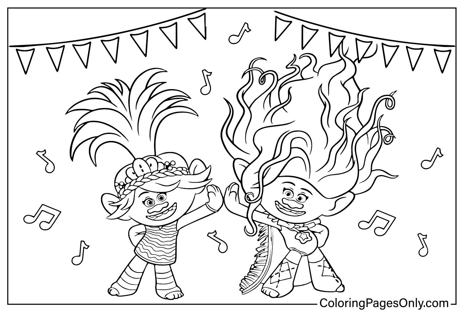 Trolls Band Together Coloring Pages to for Kids from Trolls Band Together