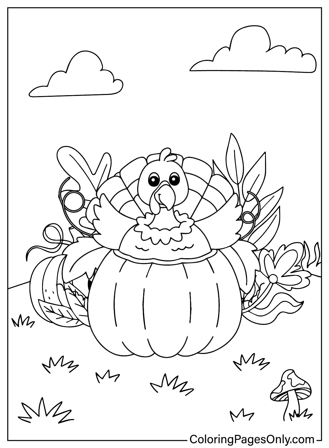 Turkey Coloring Page Printable from Turkey