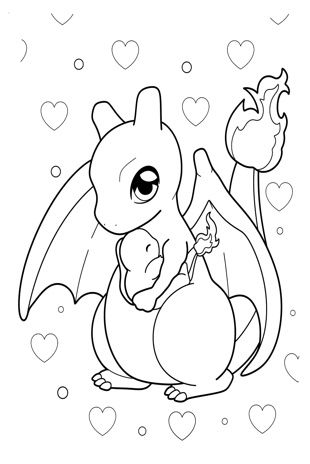 Cute Charizard Coloring Page from Charizard