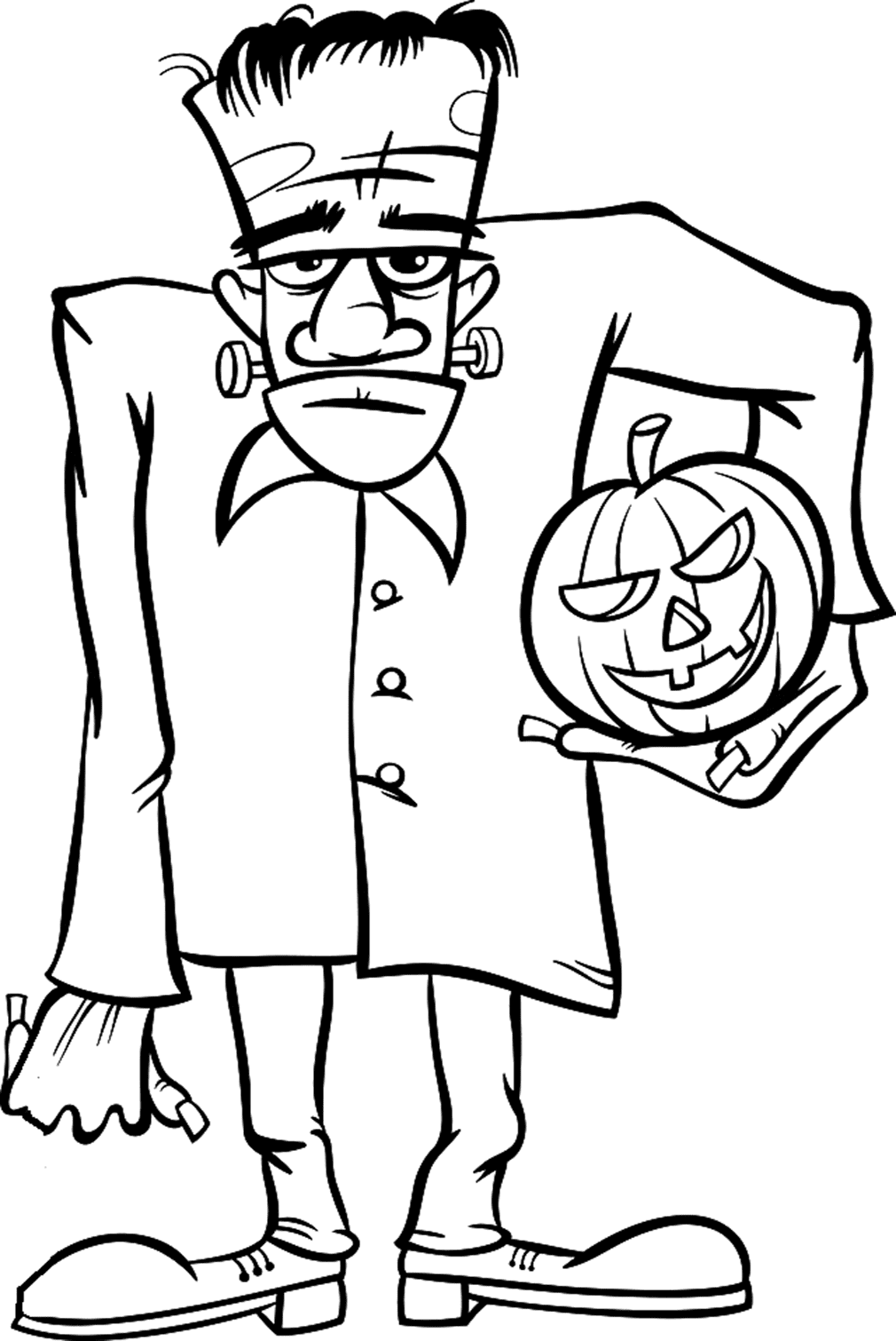 Раскраска Костюм Франкенштейна на Хэллоуин из костюма Хэллоуина