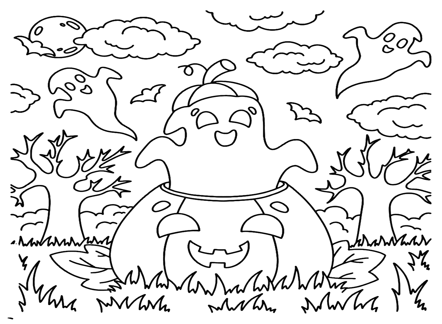 Halloween Ghost Coloring Page from Ghost