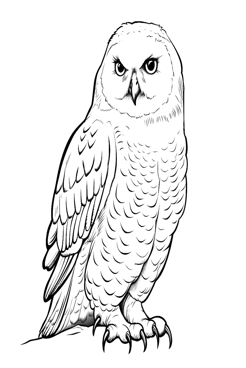 Realistic Owl Coloring Page
