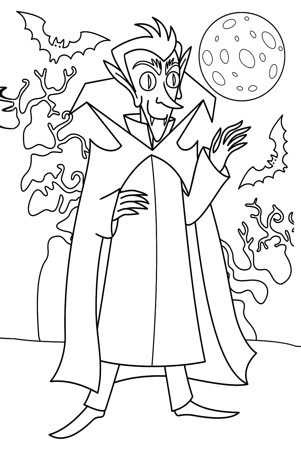 Vampire Coloring Page For Kids from Vampire
