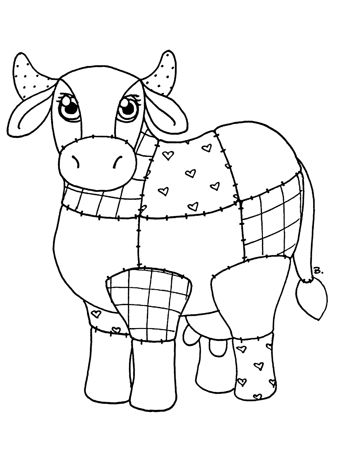 Раскраска игрушечная корова