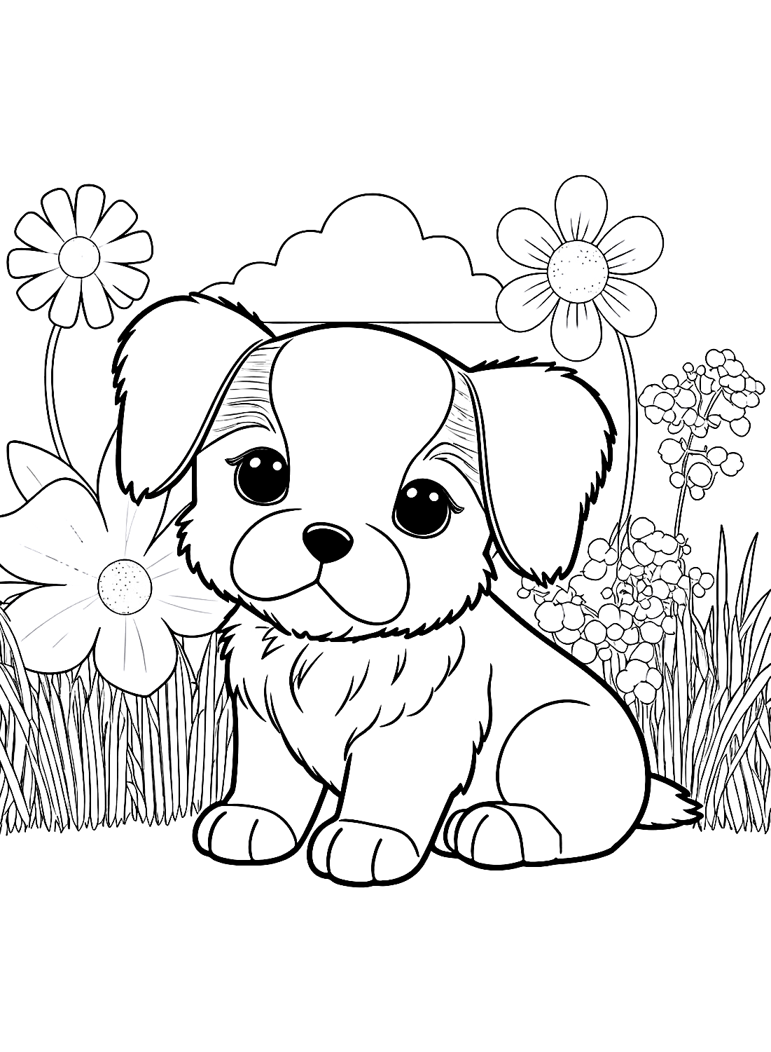 A Cute Puppy In Garden Picture