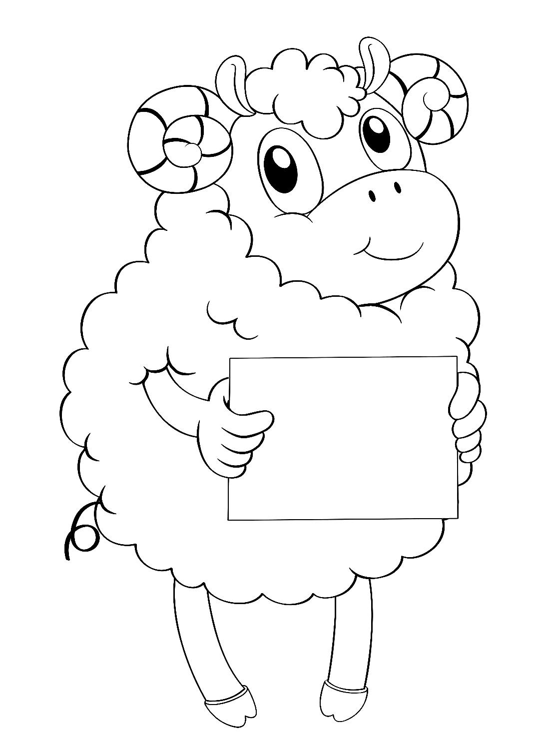 Una linda imagen en color de oveja de Sheep