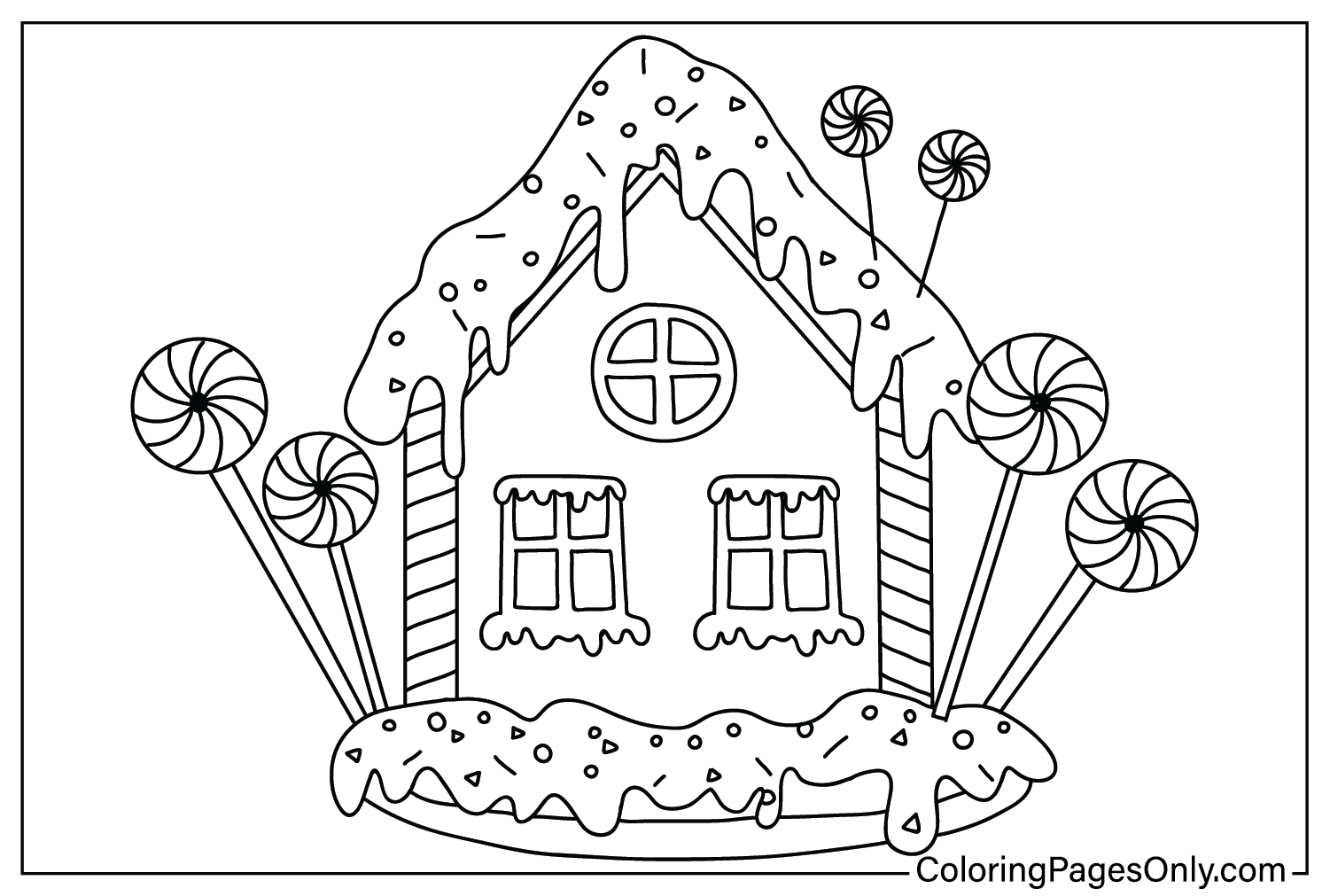Une maison en pain d'épice Images à colorier de Gingerbread House