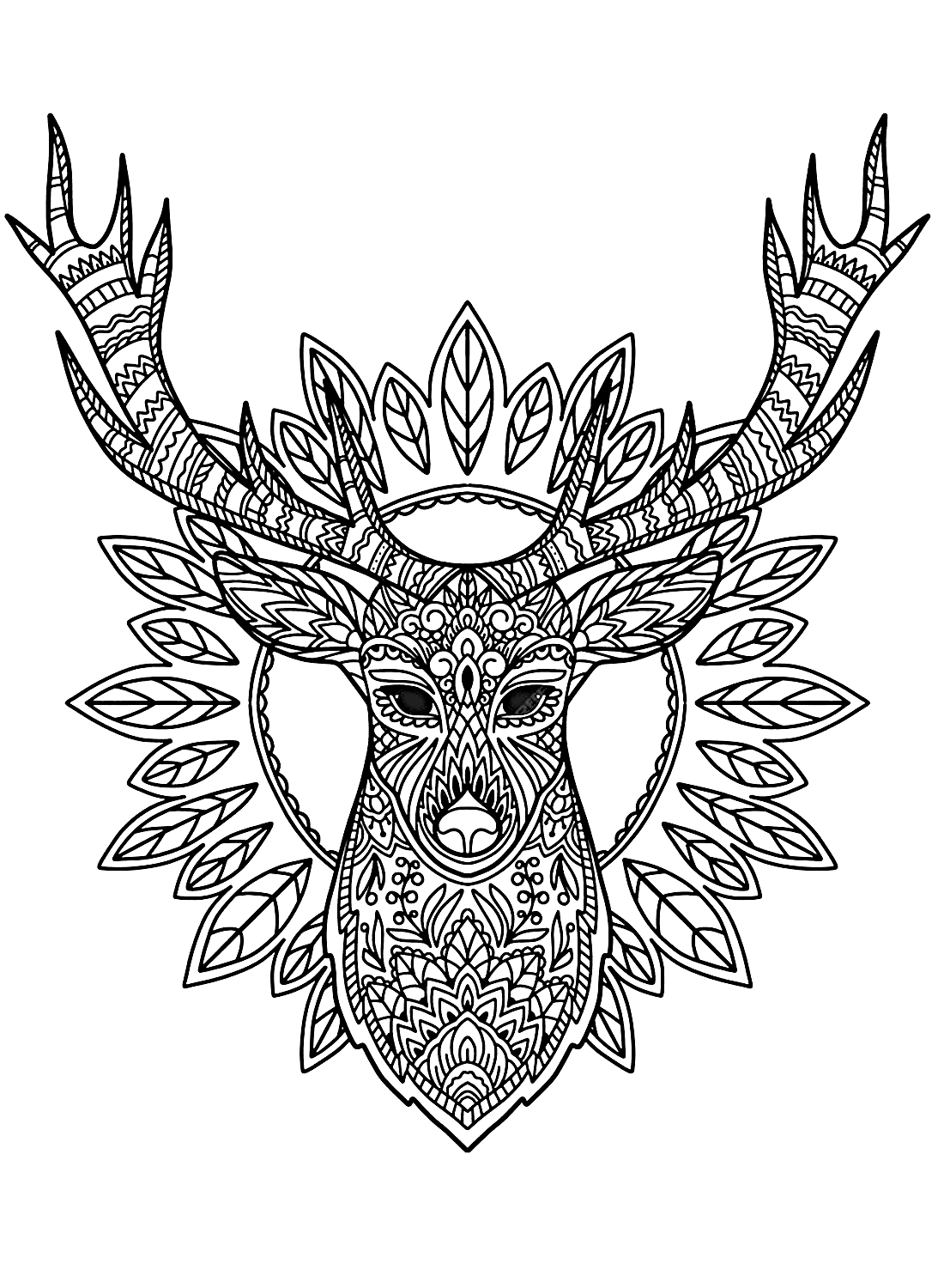 Изображение головы оленя с изображением оленя
