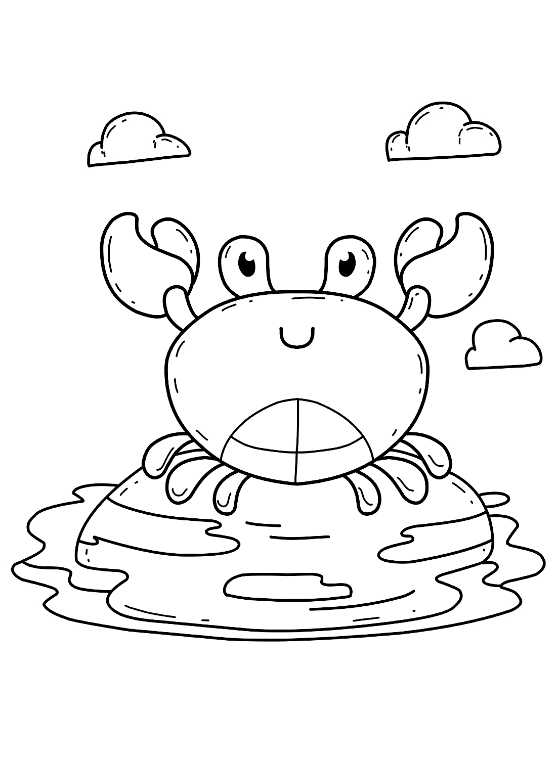 Adorable Crab Coloring Picture from Crab