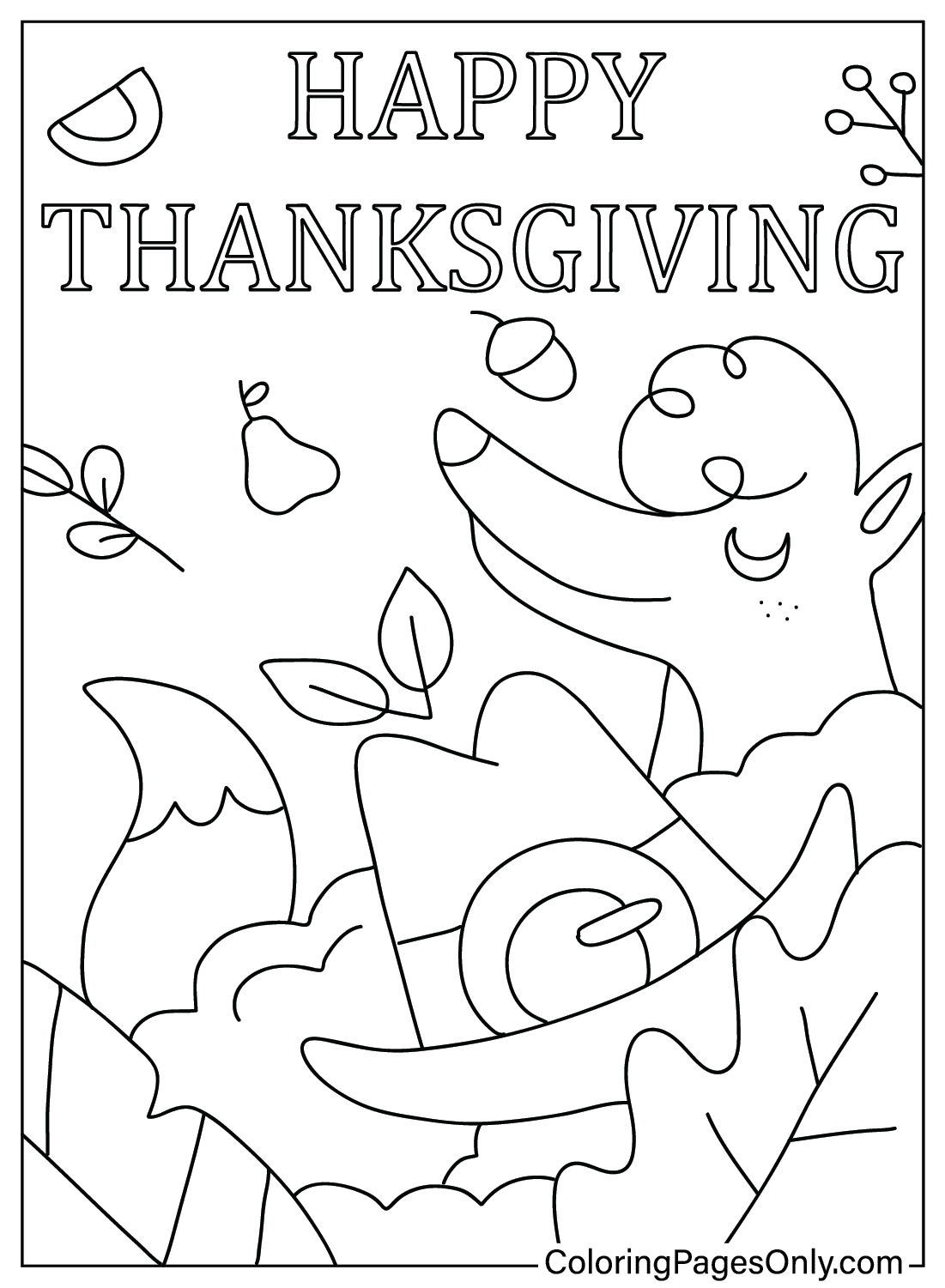 Malvorlagen für Erwachsene Thanksgiving