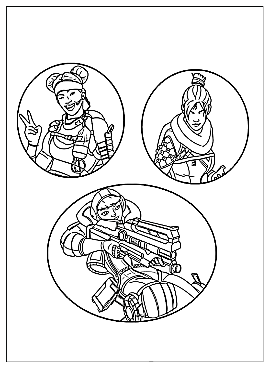 Apex Legends Girls Coloring Page from Apex Legends
