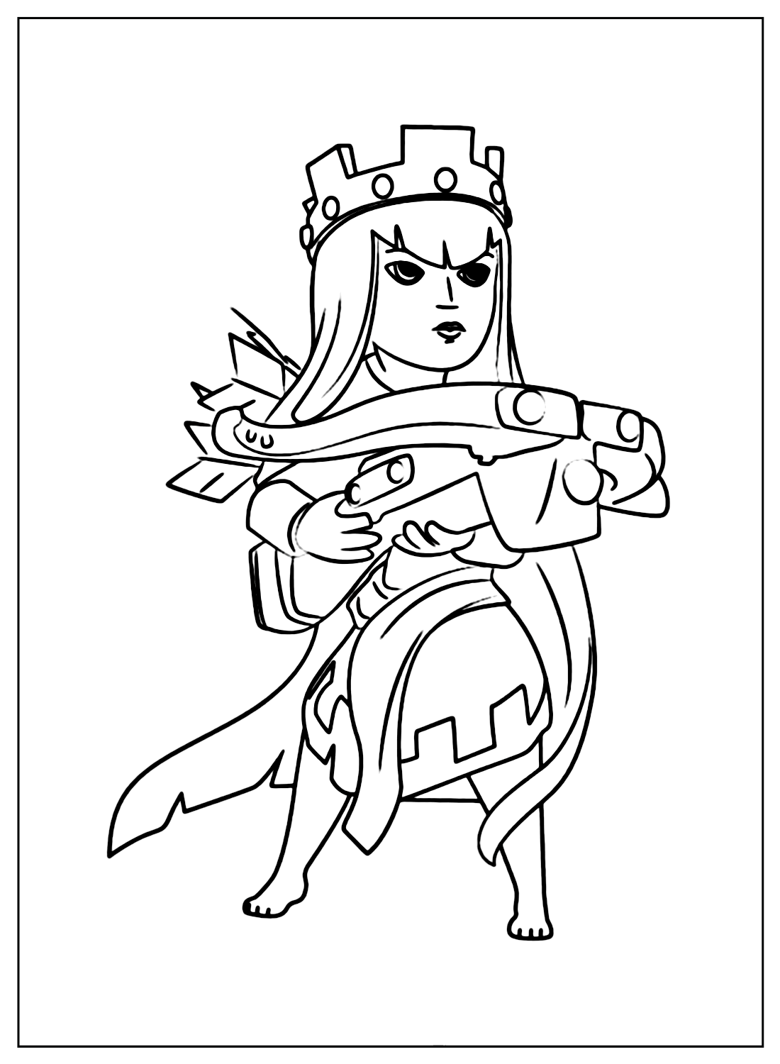 Archer Queen Clash Of Clans Coloring Page from Clash of Clans